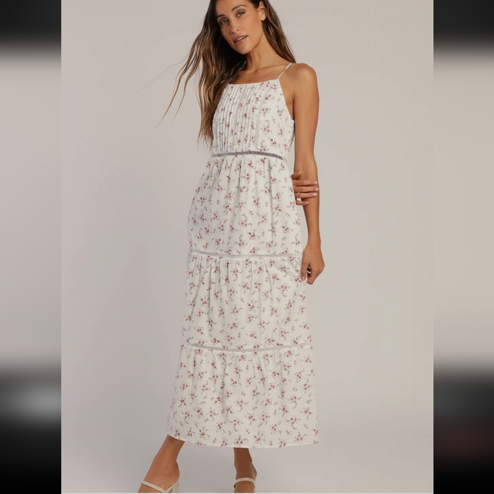 NWT Lulus Petals For Your Thoughts! Floral Sundress,Maxi Dress With Flowers